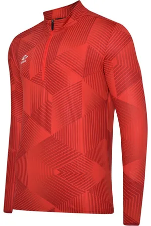Umbro Mens Maxium Quarter Zip Training Top (Vermillion) - - Size X-Large