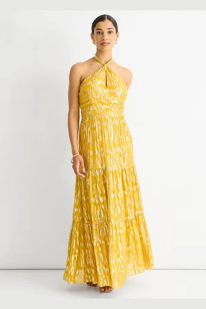 Gini London Womens Animal Jacquard Halter Neck Maxi dress - - Size 8 UK