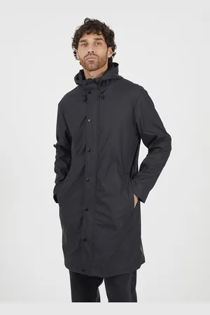 Brave Soul Mens Rubberised Hooded Parka Style Jacket - Size X-Large