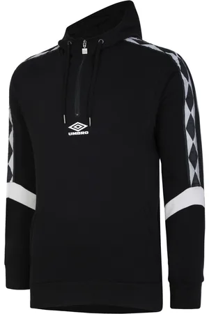 Umbro Mens Diamond Half Zip Hoodie (Black/Lunar Rock) - - Size Medium