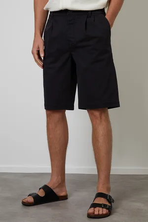 Threadbare Mens Pleated Relaxed Fit Stretch Chino Shorts - Size 32W/32L