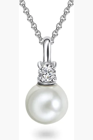 Rafaela Donata Womens Necklace with pendant sterling synthetic pearl white zirconia - Size 40cm