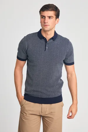 Kensington Eastside Mens Dark Cotton Short Sleeve Button-Up Polo Shirt - Size X-Large
