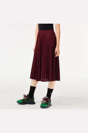 Lacoste Womens Elastic Waist Fluid Pleated Skirt in - Size Small