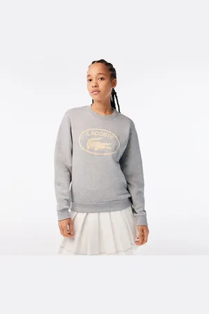 Lacoste Womens Loose Fit Organic Cotton Fleece Sweatshirt in - Size 6 UK