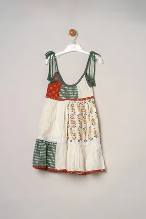 MISS Girls Printed Patch Work Summer Dress - - Size 6Y