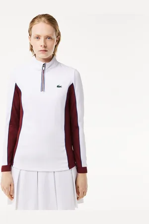 Lacoste Womens Slim Fit Tennis Layering Sweatshirt in red - Size 8 UK