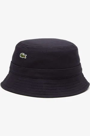 Lacoste Mens Accessories Piqué Bucket Hat in Navy - Cotton - Size Small