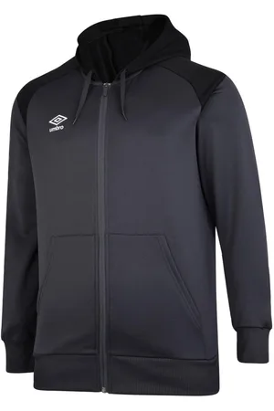 Umbro Childrens Unisex Childrens/Kids Full Zip Drawstring Hoodie (Carbon/Black) - - Size 11-12Y