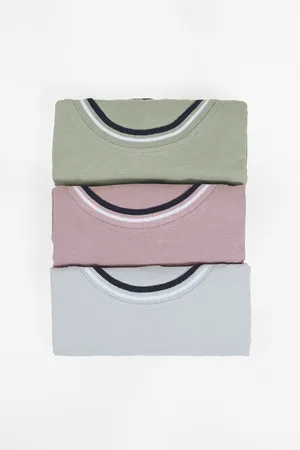 Brave Soul Mens 3-Pack Crew Neck T-Shirts With Rib Detail - - Size Large