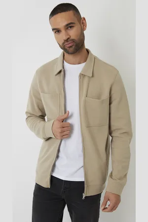 Threadbare Mens Zip Through Pique Shacket - Size Medium