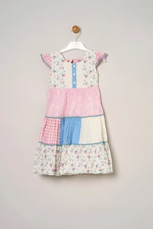 MISS Girls Printed Patch Work Summer Dress - - Size 3Y