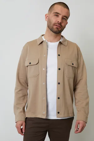 Threadbare Mens Cotton Blend Popper Fastening Pique Shacket - Size 2XL