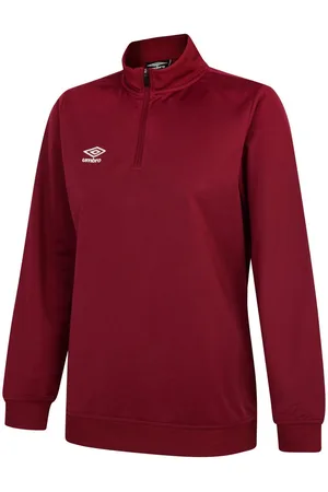 Umbro Womens/Ladies Club Essential Half Zip Sweatshirt (New Claret) - - Size Small