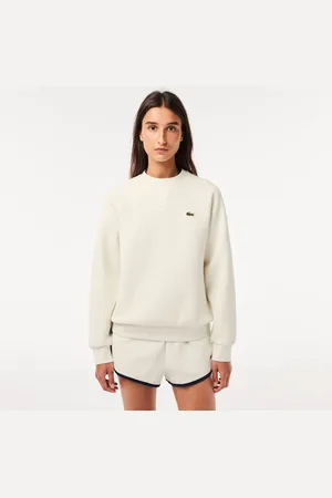 Lacoste Womens Crew Neck Double Sided Piqué Jogger Sweatshirt in Cotton - Size 6 UK