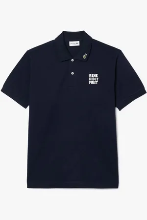 Lacoste Mens Classic Fit L.12.12 Text Polo Shirt in Cotton - Size Small