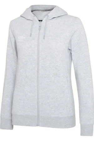 Umbro Womens/Ladies Club Leisure Full Zip Hoodie (Grey Marl/White) - - Size Small