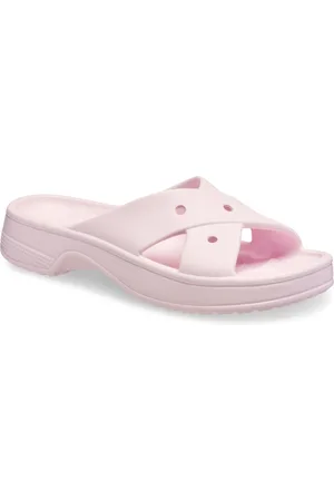 Crocs Classic Cross Strap Thermoplastic WoMens Milk Sandals - Size UK 8