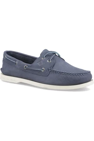Sperry Authentic 2 Eye Leather Mens Dark Boat Shoes - Size UK 10