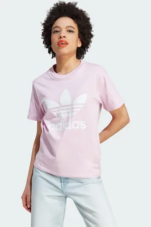 adidas Womens Adicolor Classics Trefoil Tee - Cotton - Size Medium