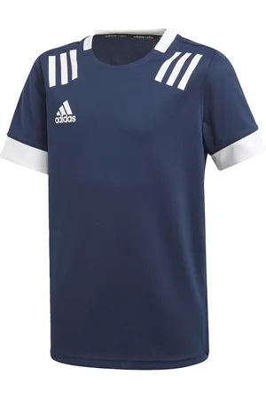 adidas Childrens Unisex 3-Stripes Jersey - Recycled Material - Size 11-12Y