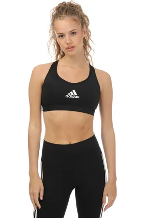 adidas Womens Power React Train Support Bra in Black-White - Size 30C