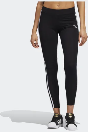 adidas Womens ADICOLOR CLASSICS 3-STRIPES TIGHTS - Cotton - Size 6 UK