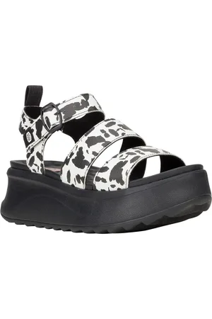 Hey dude Delray Buckle Animal WoMens /White Sandals - Size UK 4