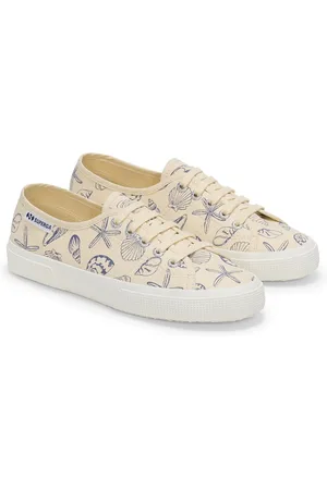 Superga 3750 Seashells Print Cotton WoMens Trainers - Size UK 5
