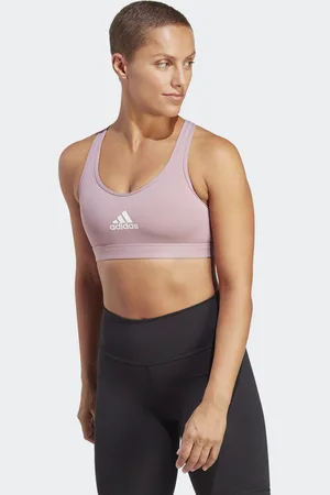 adidas Womens PowerReact Train Medium-Support Bra - Recycled Material - Size 2XS (D-DD)
