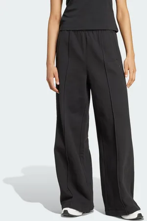 adidas Womens Premium Essentials Pintuck Wide Leg Pants - Cotton - Size Small