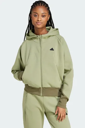 adidas Womens Z.N.E. Full-Zip Hoodie - Cotton - Size X-Small