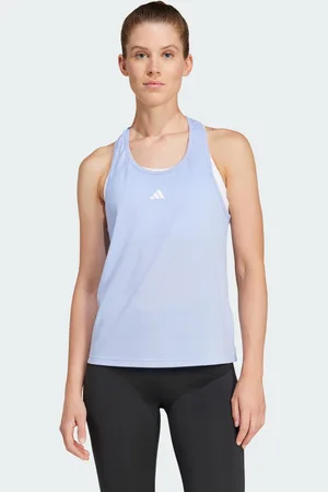 adidas Womens Train Essentials Minimal Branding Racerback Tank Top - Recycled Material - Size Large