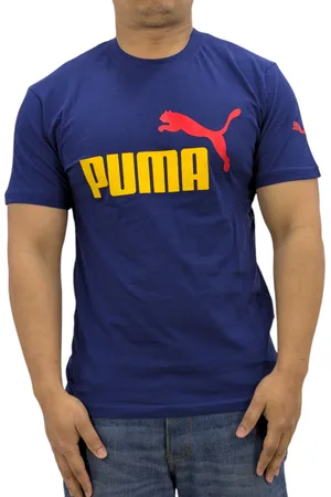 PUMA Mens T Shirt Essentials Logo Crew Neck Pullover Short Sleeve Casual Cotton - - Size Medium