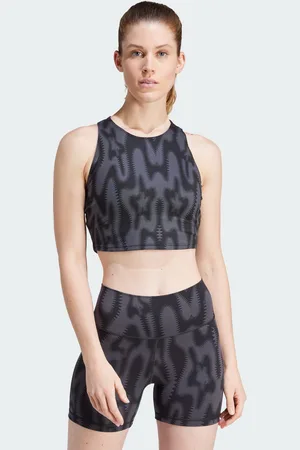 adidas Womens Yoga Studio Printed Tank Top - Recycled Material - Size Large
