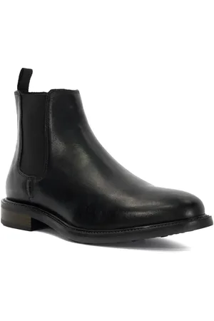 Dune Mens Maximo - Low Block Heel Chelsea Boots - Leather - Size UK 8