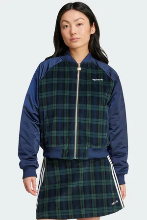 adidas Womens Tartan Collegiate Jacket - Cotton - Size Medium