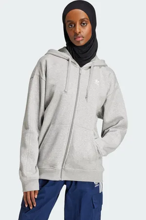adidas Womens Essentials Full-Zip Fleece Hoodie - Cotton - Size X-Small