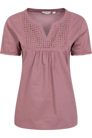 Mountain Warehouse Womens/Ladies Paris Embroidered Top (Dusky ) Cotton - Size 18 UK
