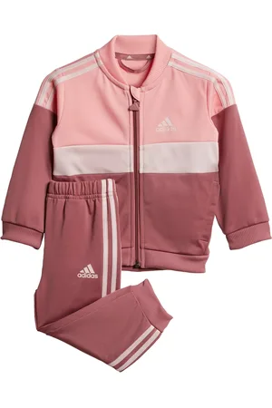 adidas Kids Unisex Tiberio 3-Stripes Colorblock Shiny Track Suit - Recycled Material - Size 18-24M
