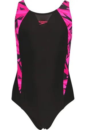 Speedo Girls Hyper Boom Splice One Piece Swimsuit ( /Pink) - Size 5-6Y