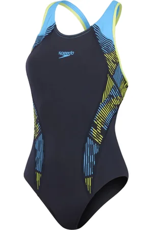 Speedo Womens/Ladies Placement Laneback One Piece Swimsuit ( /Yellow) - Size 12 UK