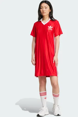 adidas Womens Adicolor 3-Stripes Pinstripe Dress - Recycled Material - Size Small