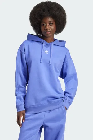 adidas Womens Essentials Loose Fleece Hoodie - Cotton - Size X-Large