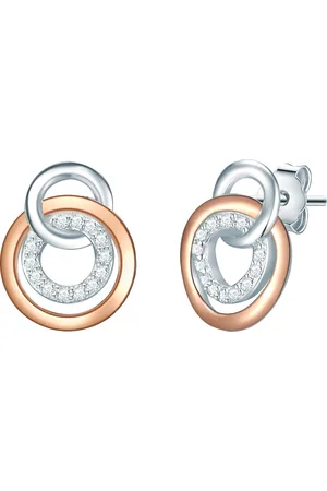 Rafaela Donata Womens Stud earring sterling silver bicolor zirconia white - - One Size