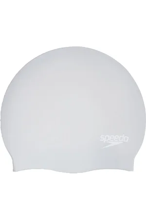 Speedo Unisex Adult Long Hair Swim Cap (Silver/White) - - One Size