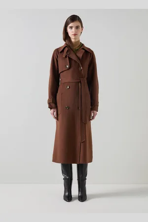 LK Bennett Womens Lawrence Coats, Chocolate - - Size Large