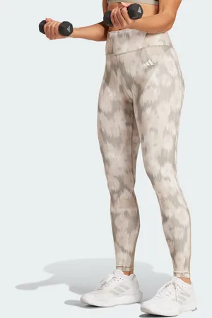 adidas Womens Optime Essentials Allover Print Flower Tie-Dye Leggings - Recycled Material - Size X-Small