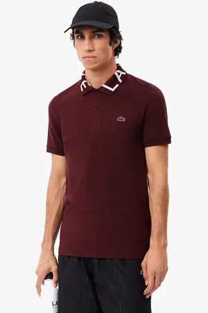 Lacoste Mens Slim Fit Movement Piqué Polo Shirt in red - Size 3XL