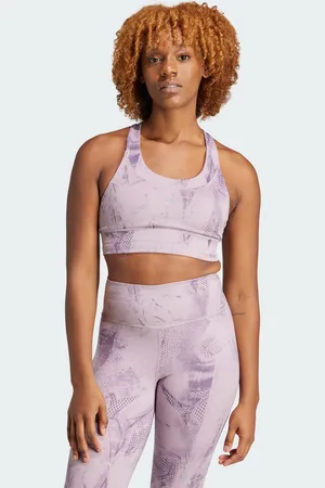 adidas Womens Run Pocket Medium-Support AOP Bra Iteration - Recycled Material - Size S (A-B)